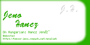 jeno hancz business card